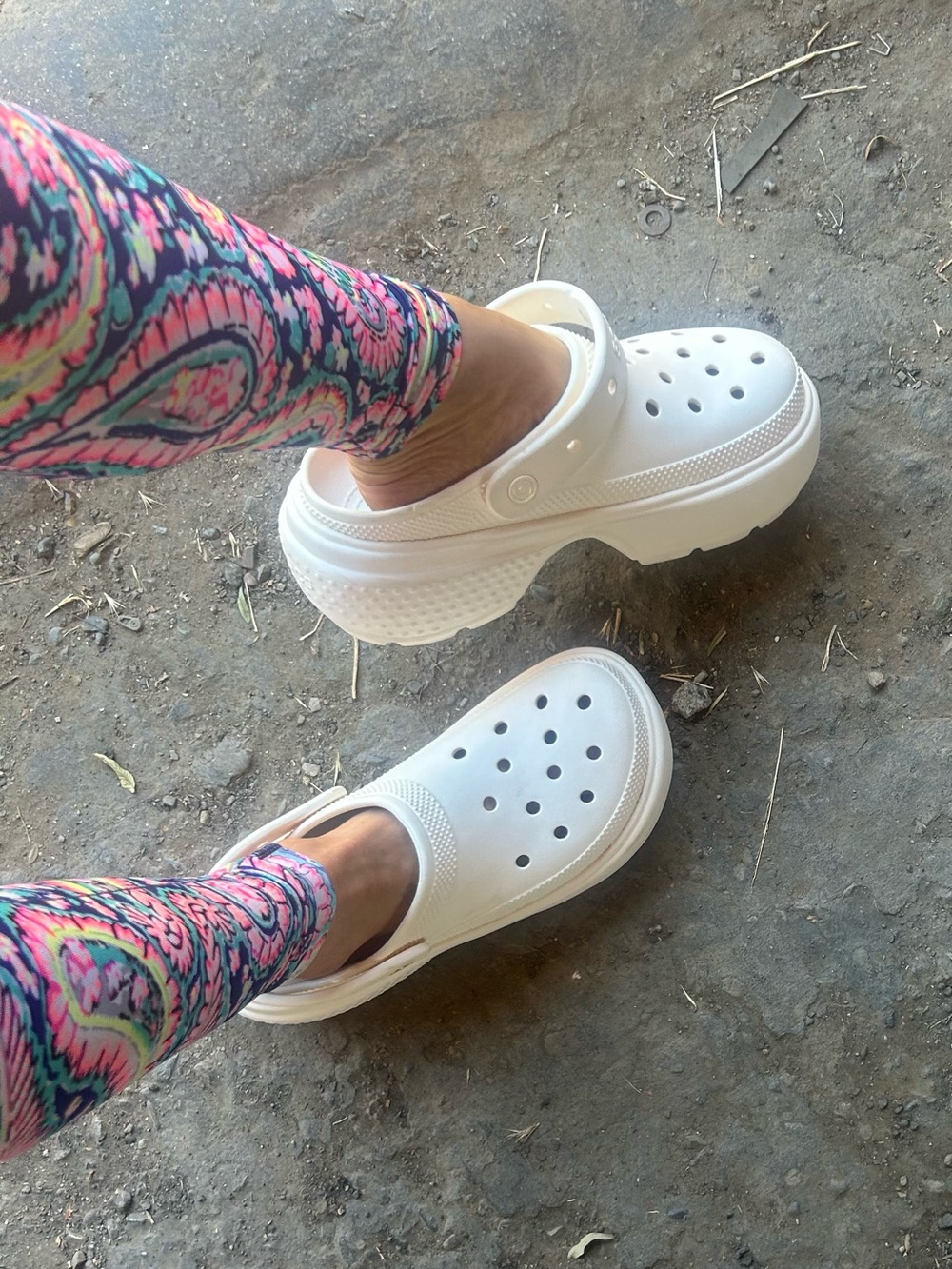 CROCS Classic White Platform Clog